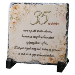 Placa din ardezie aniversara pentru femei 30 - 85 ani 14 x 14 cm