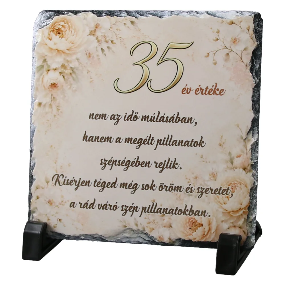 Placa din ardezie aniversara pentru femei 30 - 85 ani 14 x 14 cm Placa din ardezie aniversara pentru femei 30 - 85 ani 14 x 14 cm