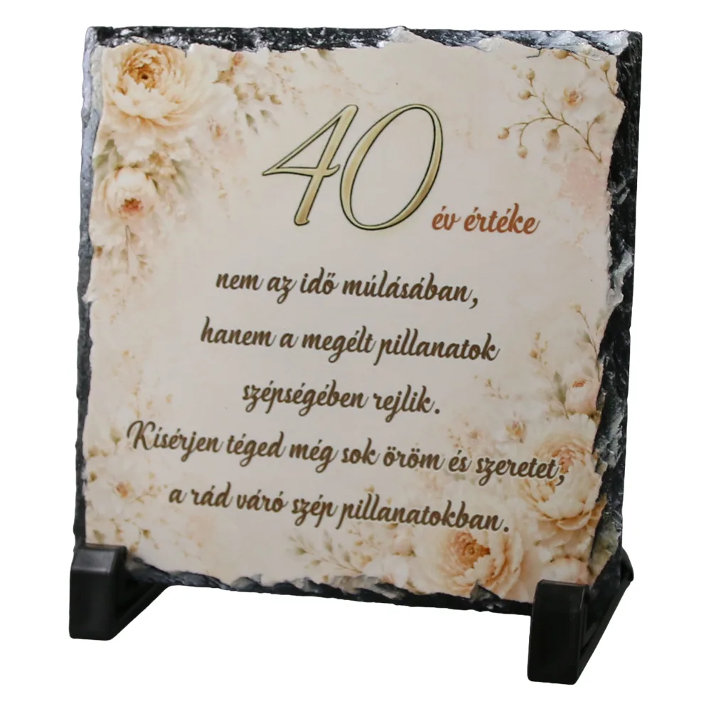 Placa din ardezie aniversara pentru femei 30 - 85 ani 14 x 14 cm Placa din ardezie aniversara pentru femei 30 - 85 ani 14 x 14 cm