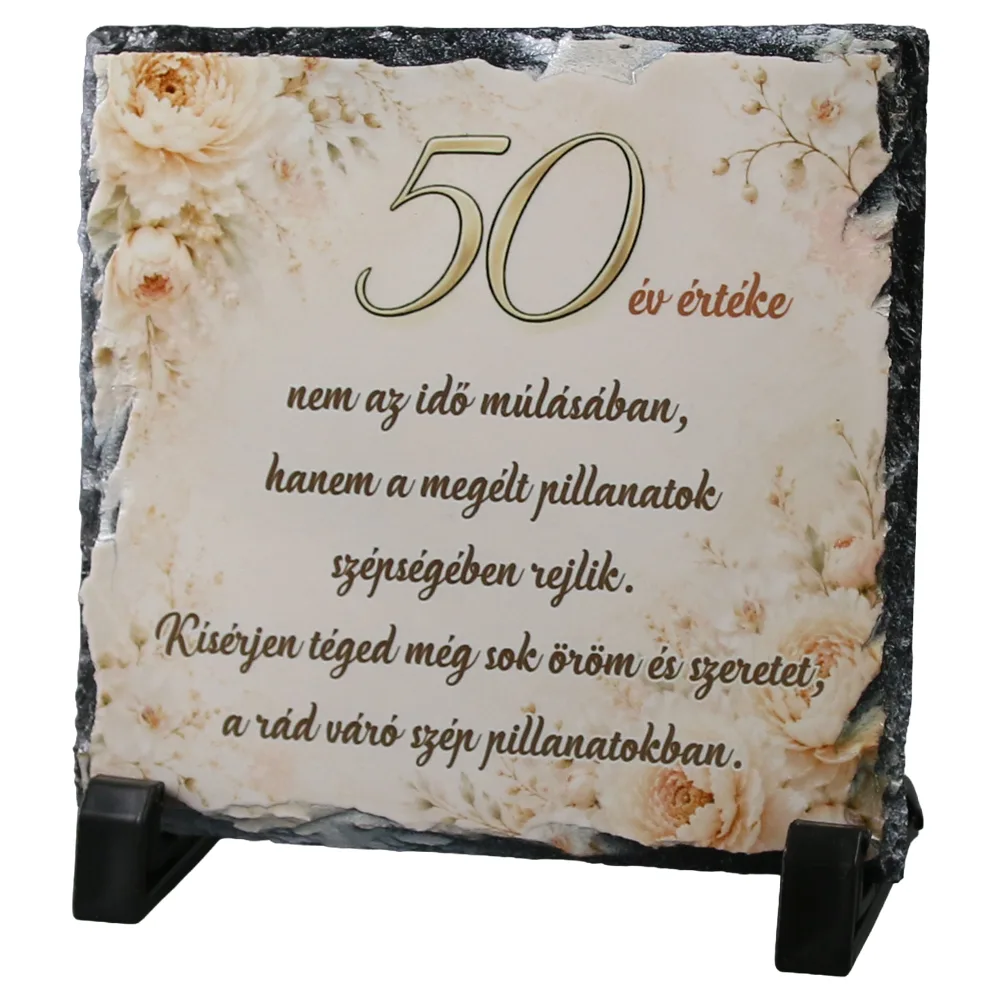 Placa din ardezie aniversara pentru femei 30 - 85 ani 14 x 14 cm Placa din ardezie aniversara pentru femei 30 - 85 ani 14 x 14 cm