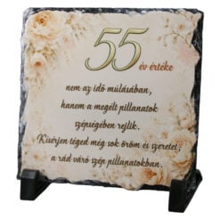 Placa din ardezie aniversara pentru femei 30 - 85 ani 14 x 14 cm