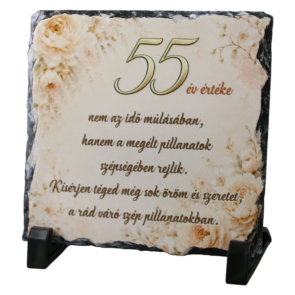 Placa din ardezie aniversara pentru femei 30 - 85 ani 14 x 14 cm Placa din ardezie aniversara pentru femei 30 - 85 ani 14 x 14 cm