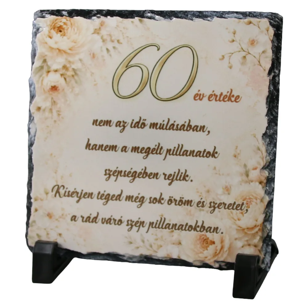 Placa din ardezie aniversara pentru femei 30 - 85 ani 14 x 14 cm Placa din ardezie aniversara pentru femei 30 - 85 ani 14 x 14 cm