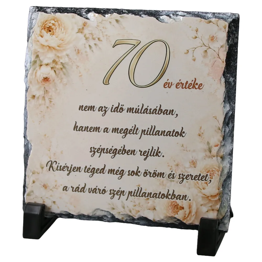 Placa din ardezie aniversara pentru femei 30 - 85 ani 14 x 14 cm Placa din ardezie aniversara pentru femei 30 - 85 ani 14 x 14 cm