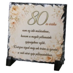 Placa din ardezie aniversara pentru femei 30 - 85 ani 14 x 14 cm