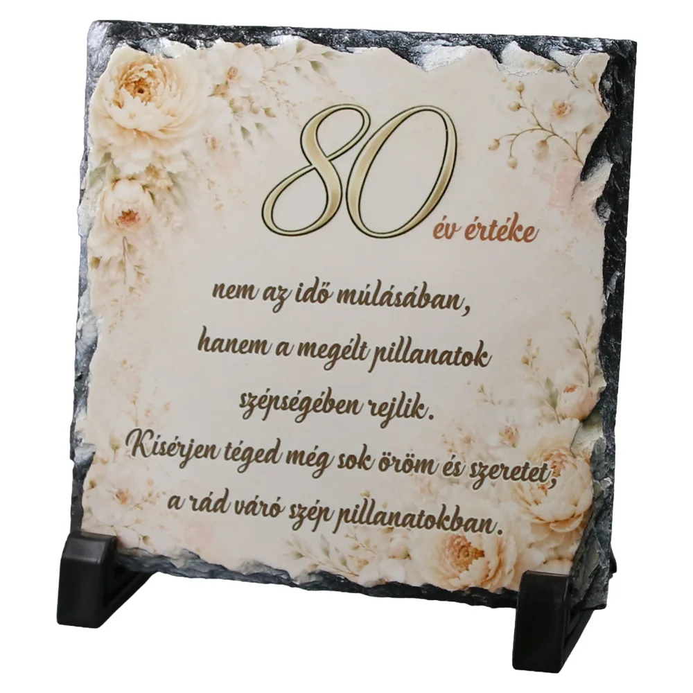 Placa din ardezie aniversara pentru femei 30 - 85 ani 14 x 14 cm Placa din ardezie aniversara pentru femei 30 - 85 ani 14 x 14 cm