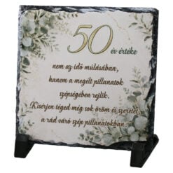 Placa din ardezie aniversara pentru barbati 30 - 85 ani 14 x 14 cm