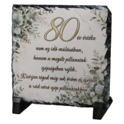 Placa din ardezie aniversara pentru barbati 30 - 85 ani 14 x 14 cm