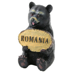 Figurina urs din rasina cu placuta
