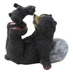 Figurina din rasina urs cu pui 15 x 14 cm