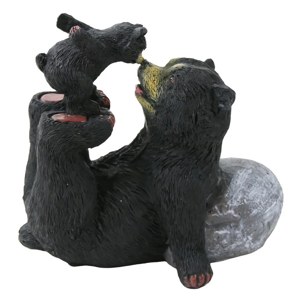 Figurina din rasina urs cu pui 15 x 14 cm
