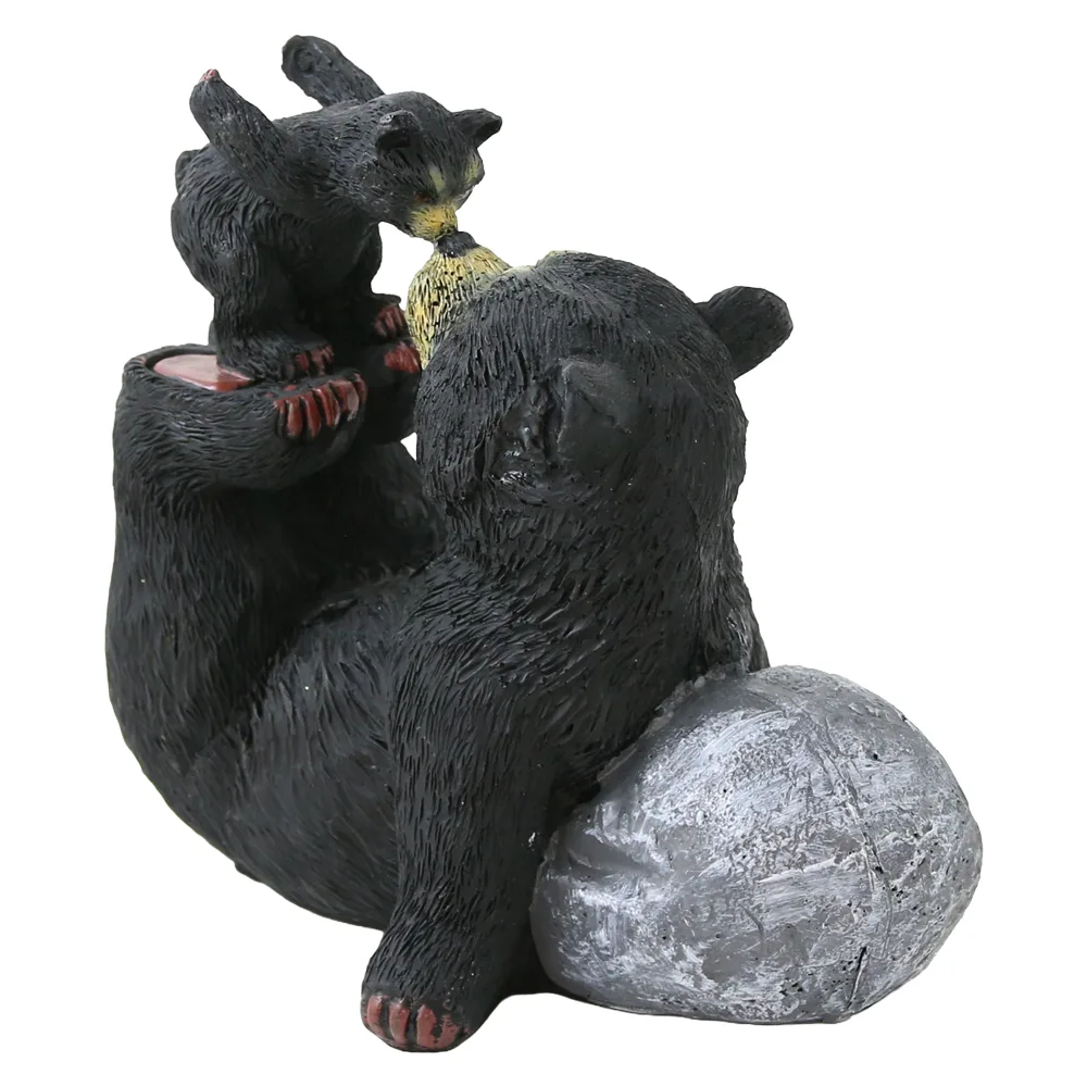 Figurina din rasina urs cu pui 15 x 14 cm