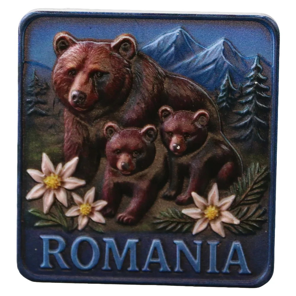 Magnet de frigider din rasina "Romania" 6.5 x 7 cm Magnet de frigider din rasina "Romania" 6.5 x 7 cm