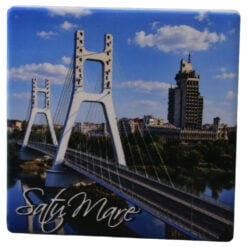 Magnet de frigider din ceramica Satu Mare 7.5 x 7.5 cm