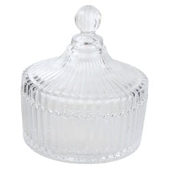 Bomboniera din sticla cu capac 14 x 5/15 cm
