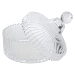 Bomboniera din sticla cu capac 14 x 5/15 cm