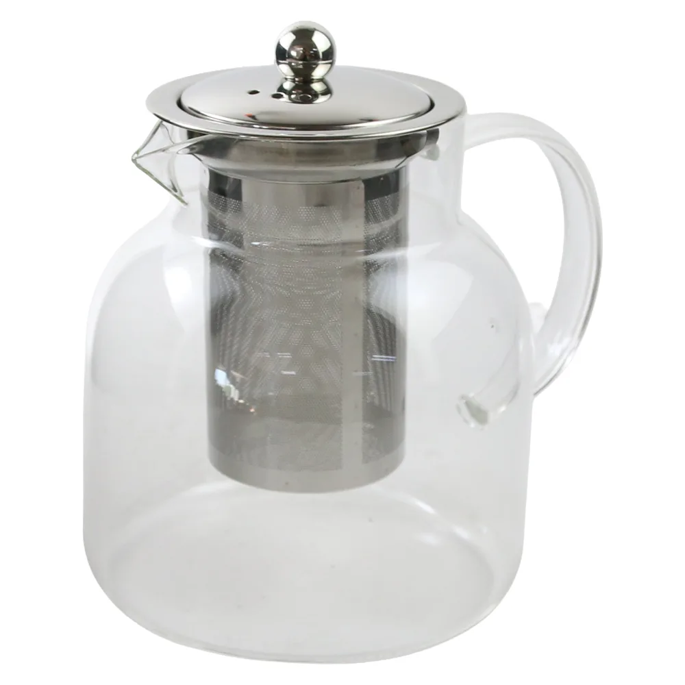 Ceainic din sticla cu infuzor si capac din inox 1000 ml Ceainic din sticla cu infuzor si capac din inox 1000 ml