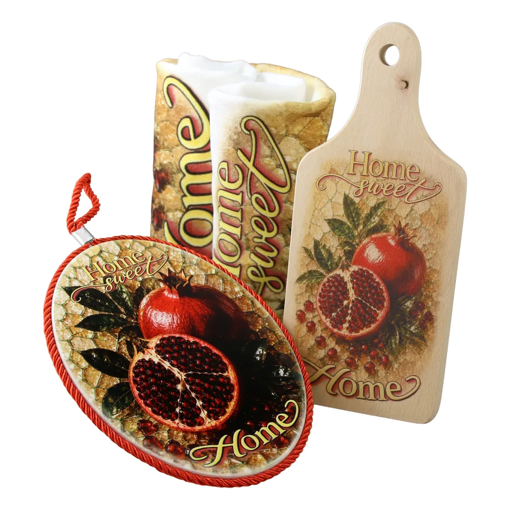 Set cadou "Home Sweet Home" rodie - suport pentru oale Set cadou "Home Sweet Home" rodie - suport pentru oale