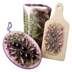 Set cadou "Home Sweet Home" masline negre - suport pentru oale