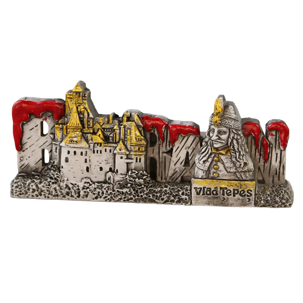 Magnet de frigider din rasina "Castelul Bran" 10 x 4 cm