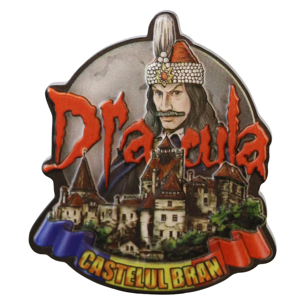Magnet de frigider din rasina "Castelul Bran" 7 x 8 cm