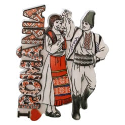 Magnet de frigider din rasina "Romania" 6.5 x 8 cm