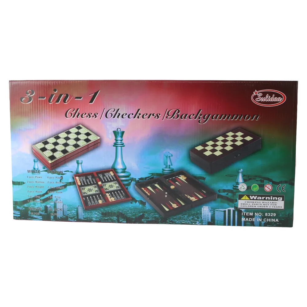 Joc de table in cutie din lemn lacuit cu piese din plastic 48 x 24 cm Joc de table in cutie din lemn lacuit cu piese din plastic 48 x 24 cm