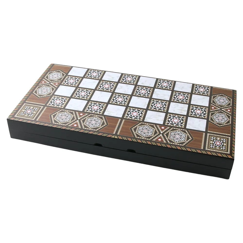 Joc de table in cutie din lemn lacuit cu piese din plastic 48 x 24.5 cm Joc de table in cutie din lemn lacuit cu piese din plastic 48 x 24.5 cm