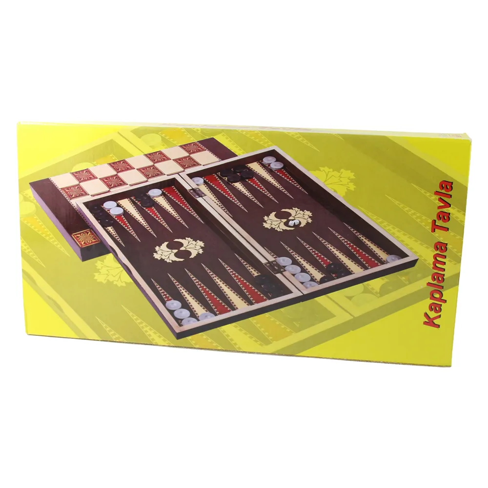 Joc de table in cutie din lemn lacuit cu piese din plastic 48 x 24 cm