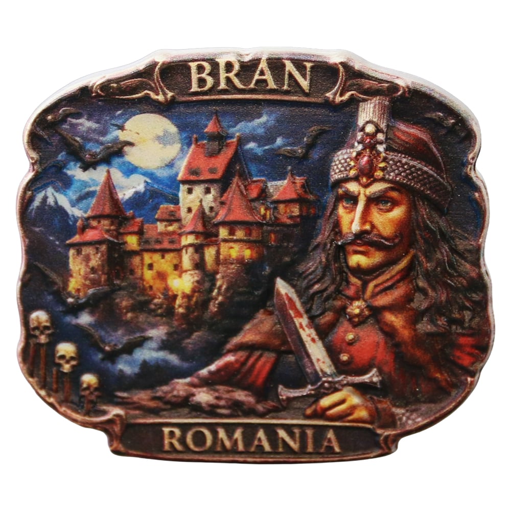 Magnet de frigider din rasina "Romania" 7 x 6 cm Magnet de frigider din rasina "Romania" 7 x 6 cm