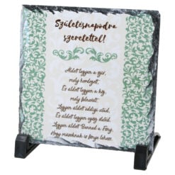 Placa ardezie "Szuletesnapodra szeretettel!" 14 x 14 cm