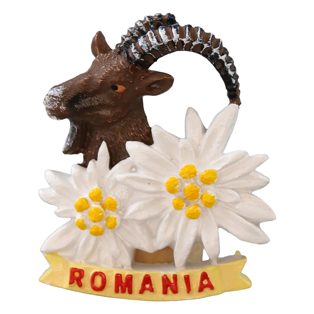 Magnet de frigider din rasina "Romania" 7 cm