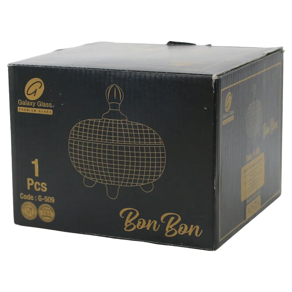 Bomboniera din sticla cu capac 15 x 8/16 cm Galaxy Glass