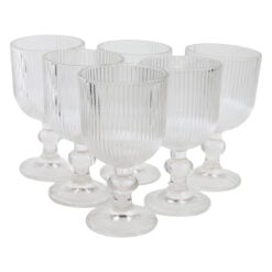 Set 6 pahare din sticla cu picior 280 ml Alex Mansoura Glass