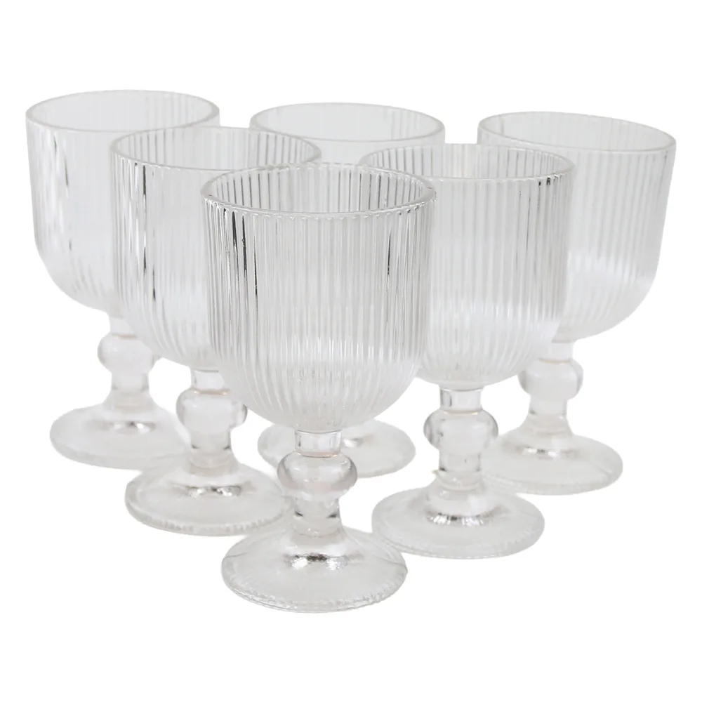 Set 6 pahare din sticla cu picior 280 ml Alex Mansoura Glass