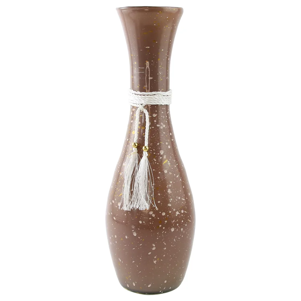 Vaza din sticla Bowling cu franjuri 36.5 cm Gold Glass