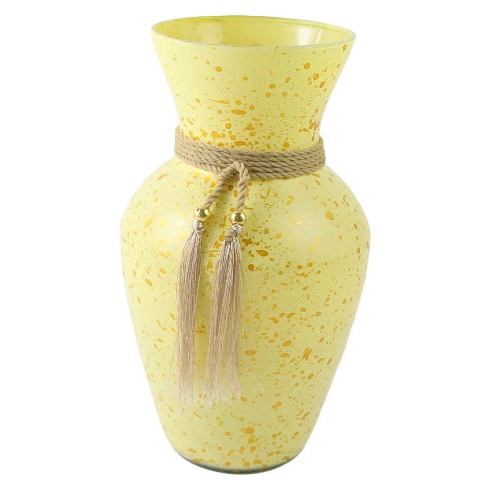 Vaza din sticla Bowling cu franjuri 21.5 cm Gold Glass