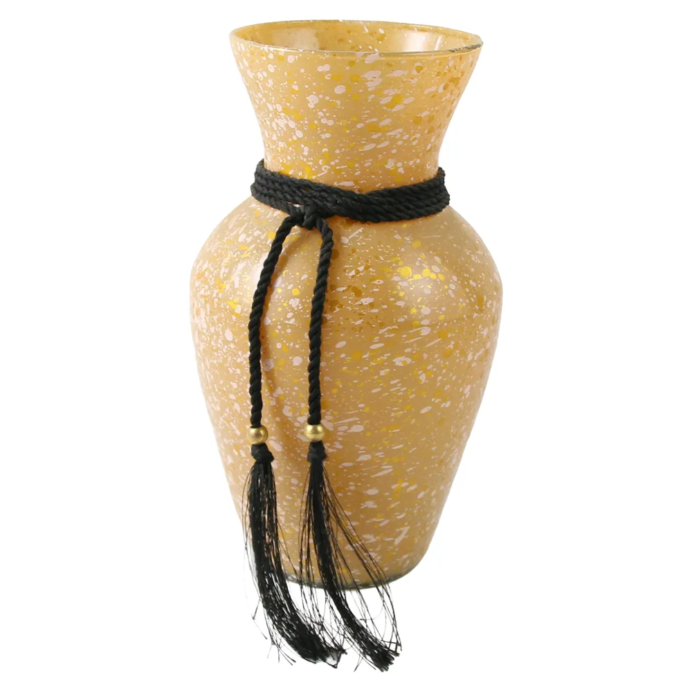 Vaza din sticla Bowling cu franjuri 21.5 cm Gold Glass