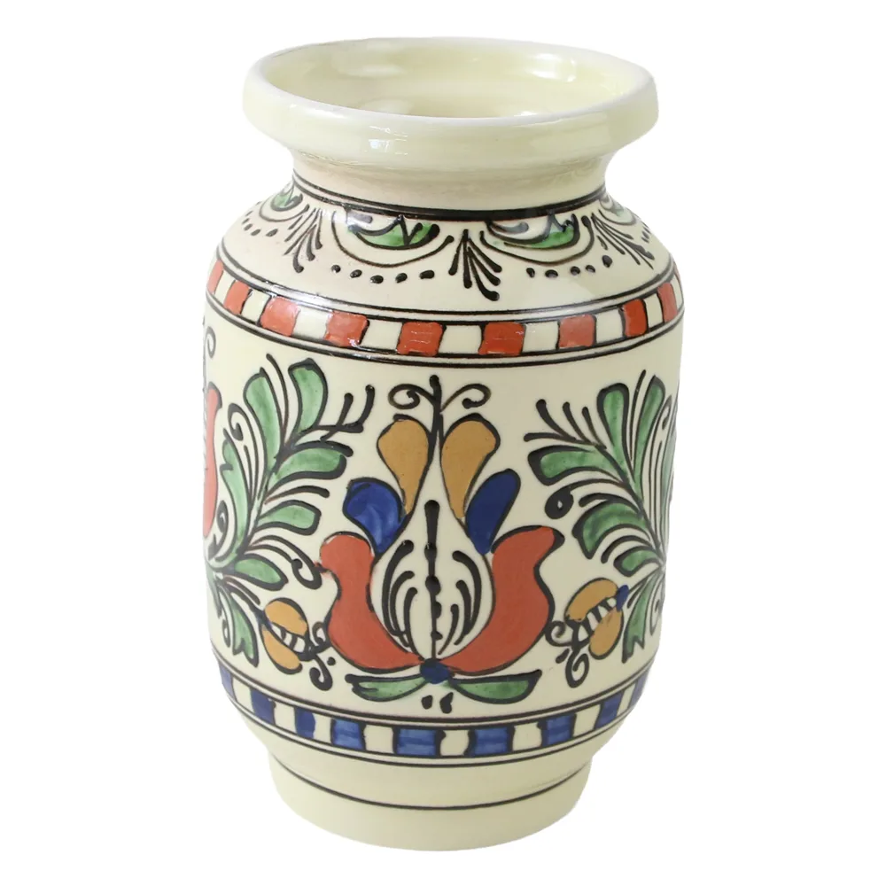 Vaza din ceramica de Corund pictata cu motive traditionale 18 cm