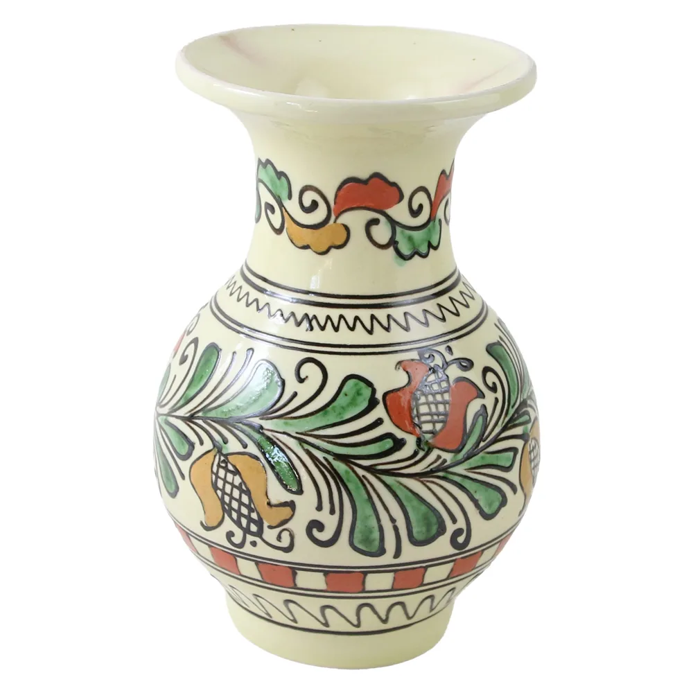 Vaza din ceramica de Corund pictata cu motive traditionale 18 cm