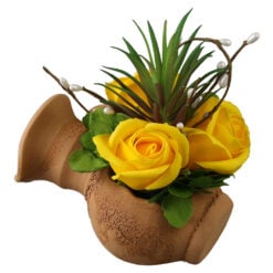 Aranjament floral in ghiveci tip amfora 14 x 16 cm