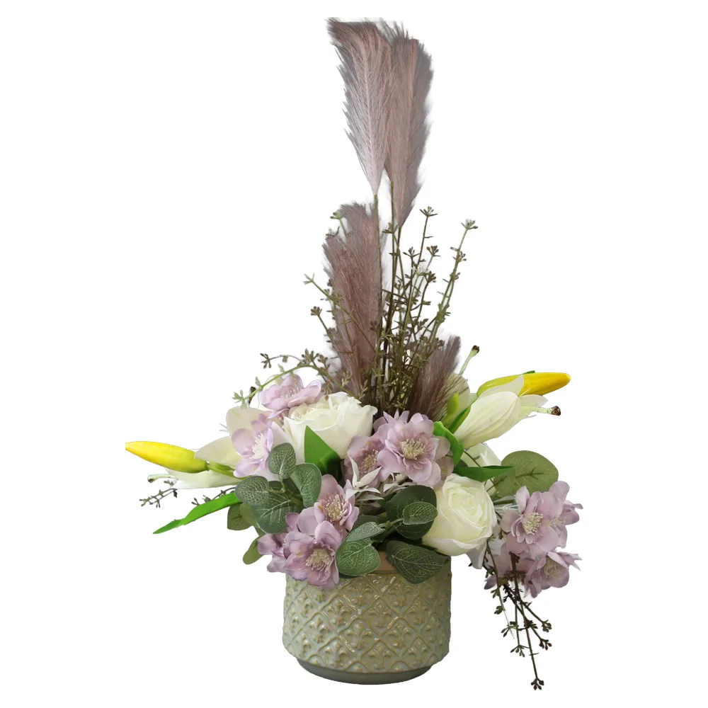 Aranjament floral in ghiveci ceramic 42 cm Aranjament floral in ghiveci ceramic 42 cm