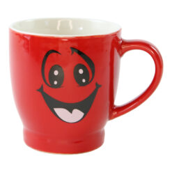 Cana din ceramica rosie Smiley 200 ml