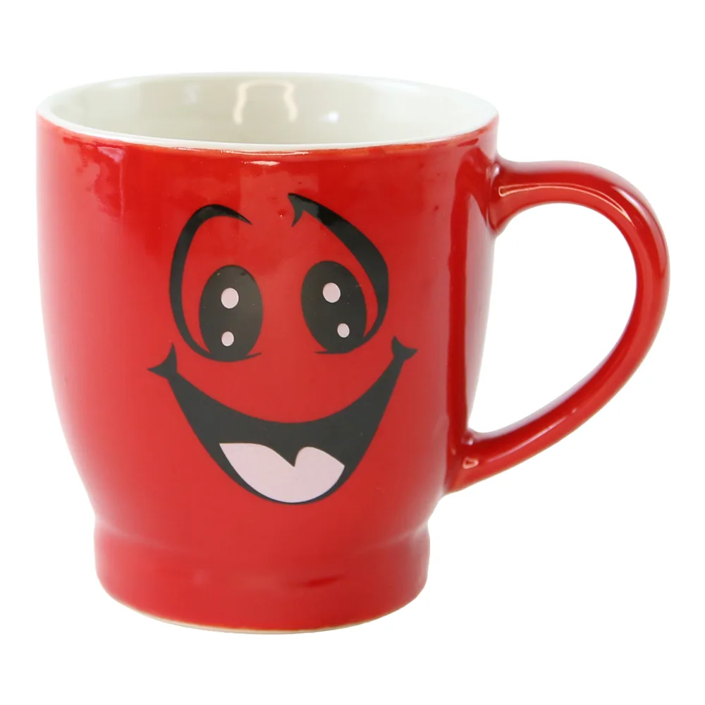 Cana din ceramica rosie Smiley 200 ml