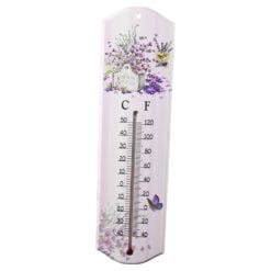 Termometru din lemn cu design Lavanda 7 x 26.5 cm