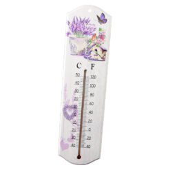 Termometru din lemn cu design Lavanda 7 x 26.5 cm