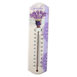 Termometru din lemn cu design Lavanda 7 x 26.5 cm