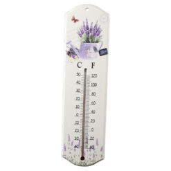 Termometru din lemn cu design Lavanda 7 x 26.5 cm