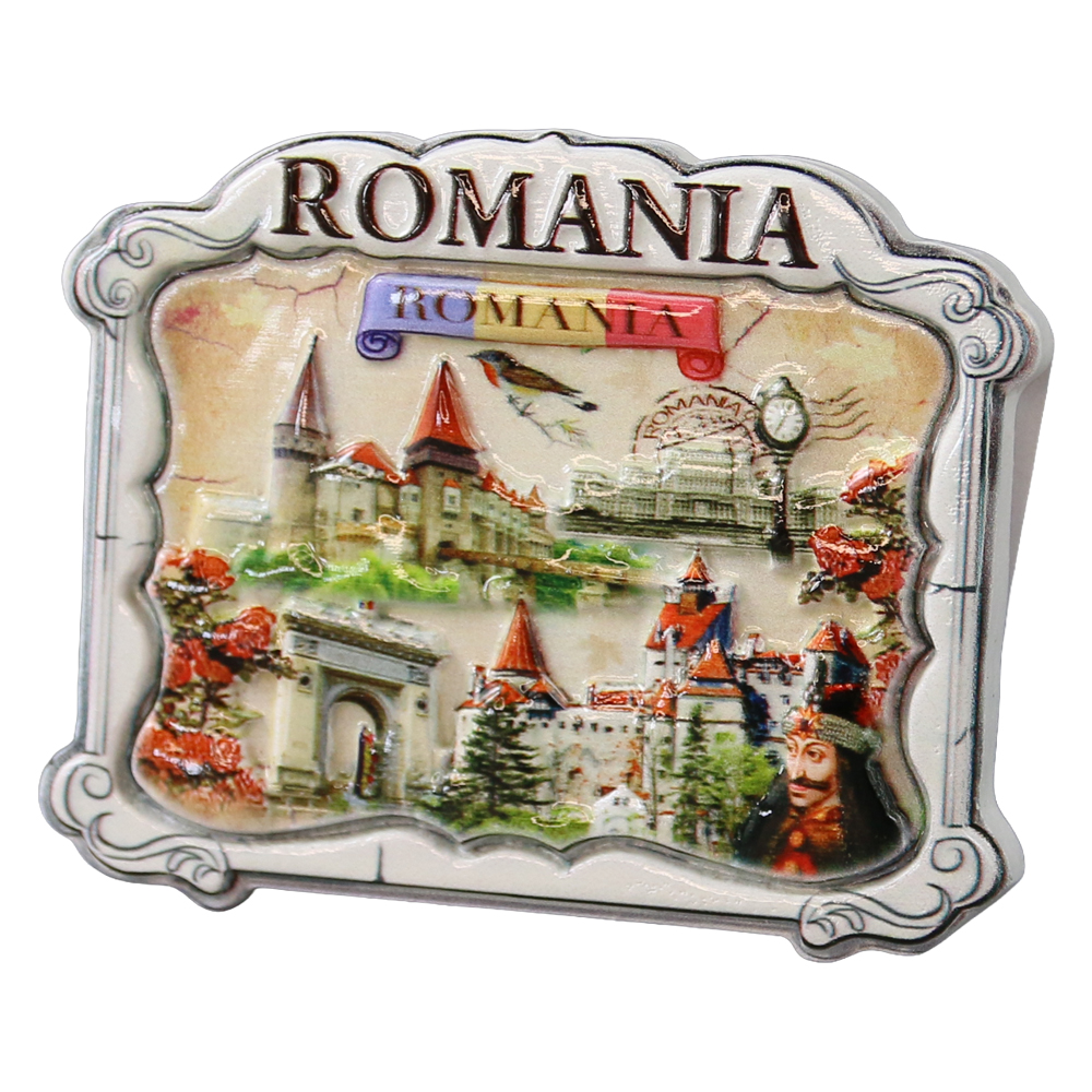 Magnet de frigider din rasina "Romania" 7.5 x 5.5 cm Monumente istorice Magnet de frigider din rasina "Romania" 7.5 x 5.5 cm Monumente istorice
