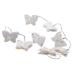 Ghirlanda luminoasa LED cu 8 fluturi din lemn 8.5 x 145 cm